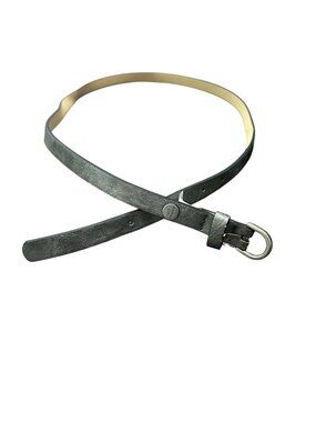 Madden Girl Large Silver Faux Leather Slim Belt 43" Y2K Cybercore